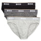 Hugo Boss Men's Pack Of 3 Power Cotton Blend Briefs Gray Size Large