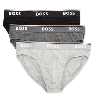 Hugo Boss Men's Pack Of 3 Power Cotton Blend Briefs Gray Size Large