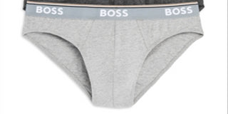 Hugo Boss Men's Pack Of 3 Power Cotton Blend Briefs Gray Size Large