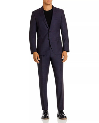 Hugo Boss Men's Tonal Check Slim Fit Suit Blue Size 46