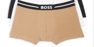 BOSS Men's Pack Of 3 Bold Stretch Cotton Boxer Trunks Assorted Size S