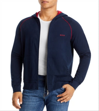 Hugo Boss Men's Mix And Match Cotton Blend Track Jacket Blue Size Large