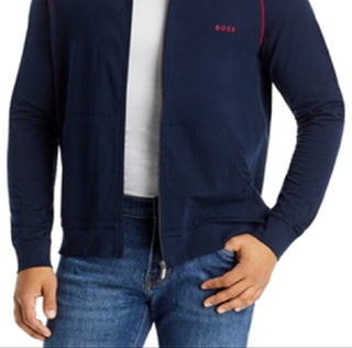 Hugo Boss Men's Mix And Match Cotton Blend Track Jacket Blue Size Large