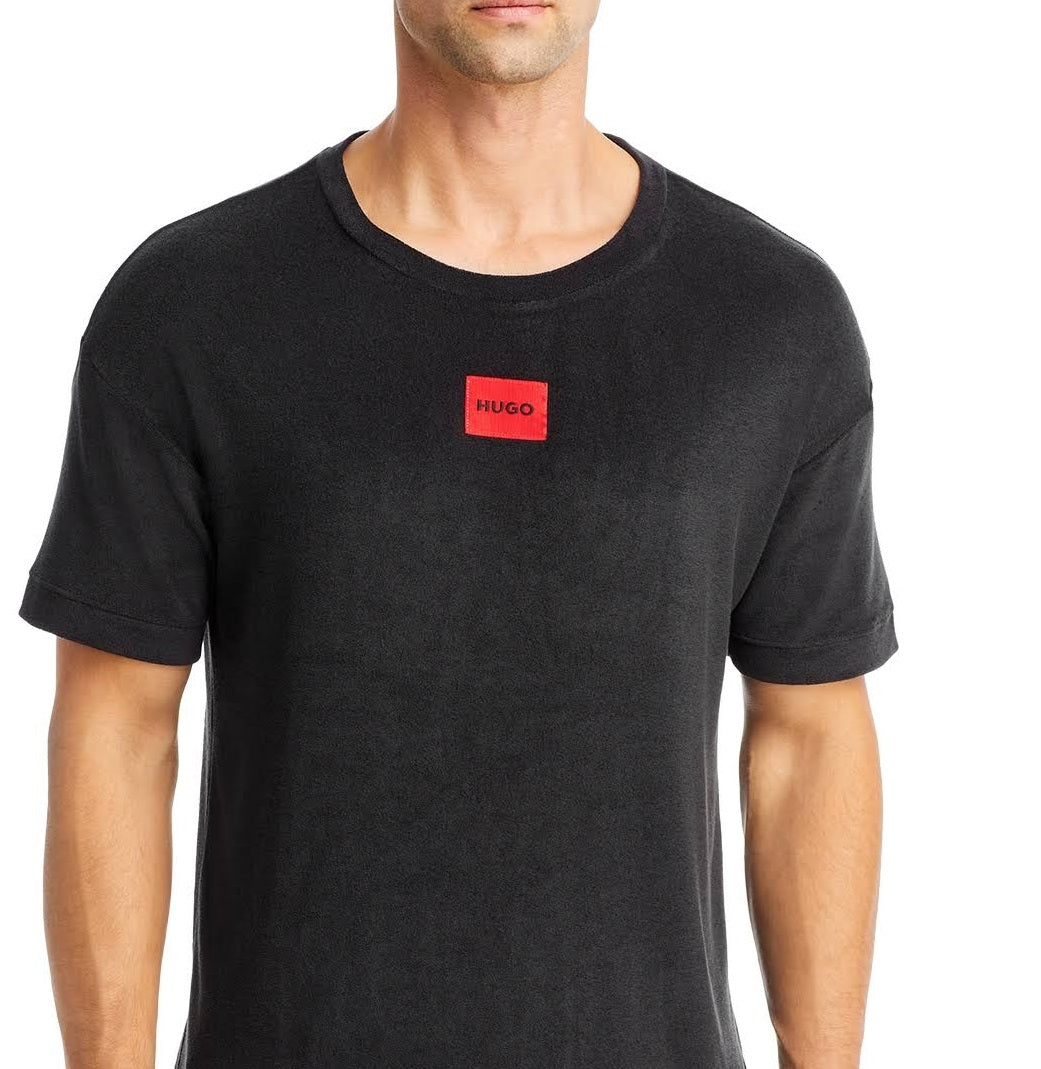 Hugo Boss Men's Terry Me Logo Patch Tee Black Size Medium