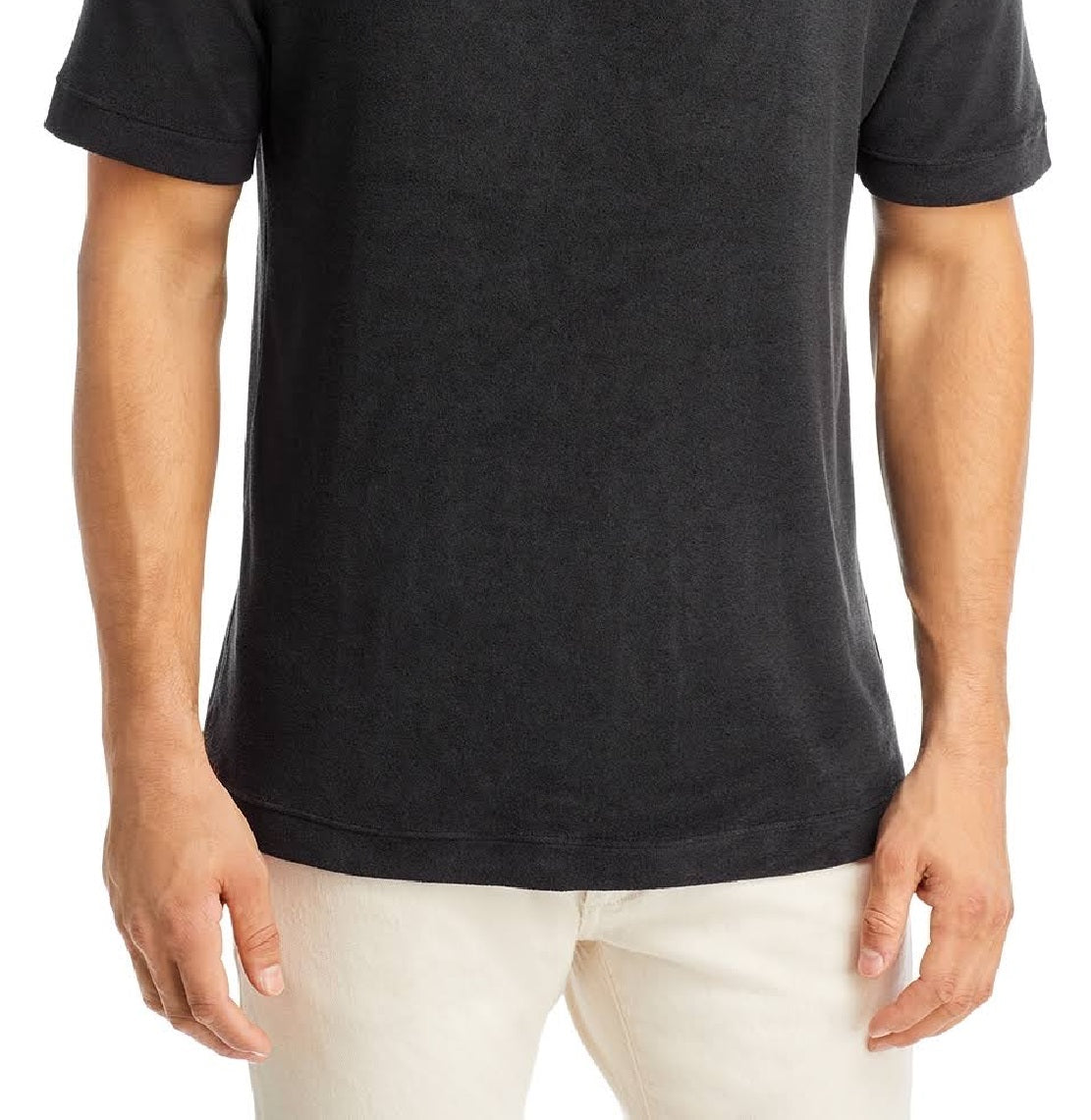 Hugo Boss Men's Terry Me Logo Patch Tee Black Size Medium