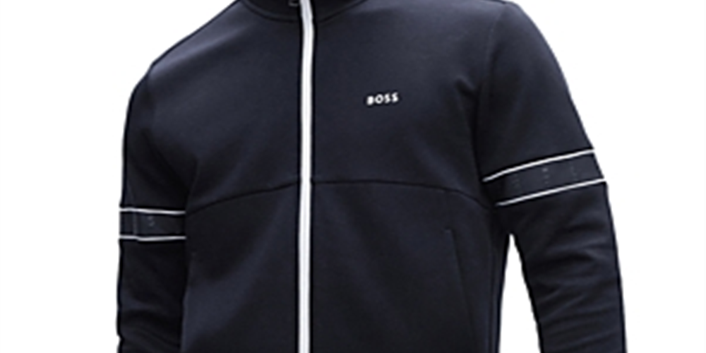 Hugo Boss Men's Skaz Zip Sweatshirt Blue Size XXX-Large