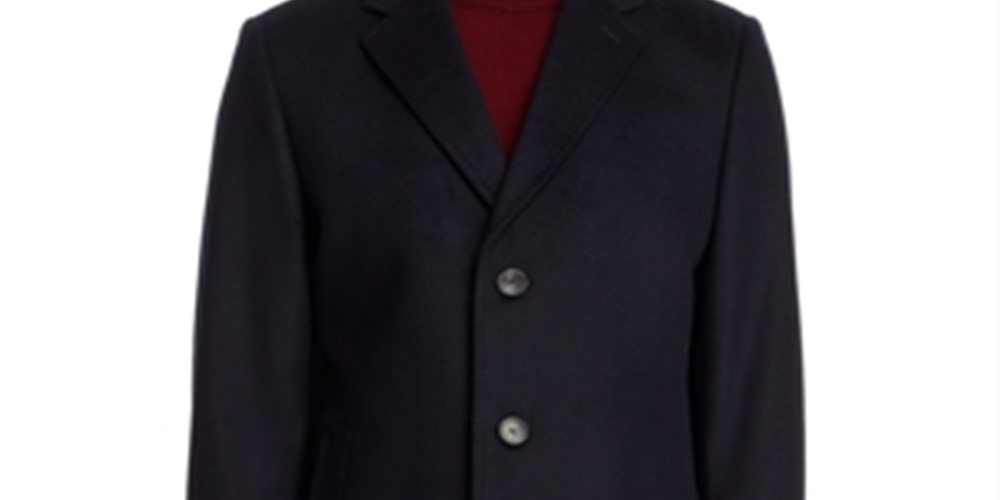 Hugo Boss Men's Jared Wool & Cashmere Classic Fit Topcoat Black Size 44