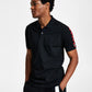 Hugo Boss Men's Dovember Classic Fit Checkered Logo Print Polo Shirt Black Size X-Large