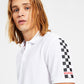 Hugo Boss Men's Dovember Classic Fit Checkered Logo Print Polo Shirt White Size Large