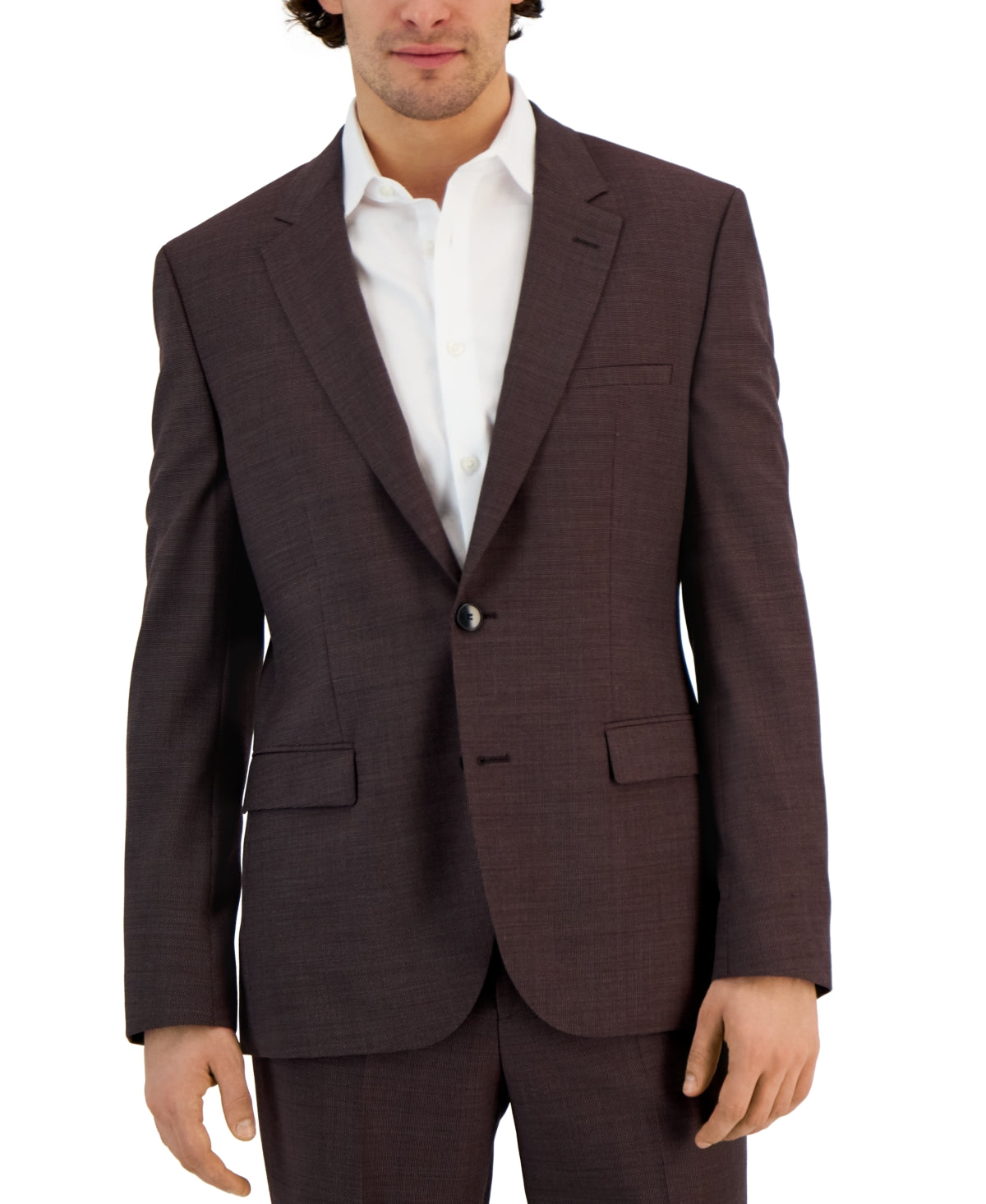 Hugo Boss Men's Modern Fit Super Flex Suit Jacket Red Size 36