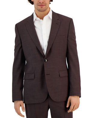 Hugo Boss Men's Modern Fit Super Flex Suit Jacket Red Size 36