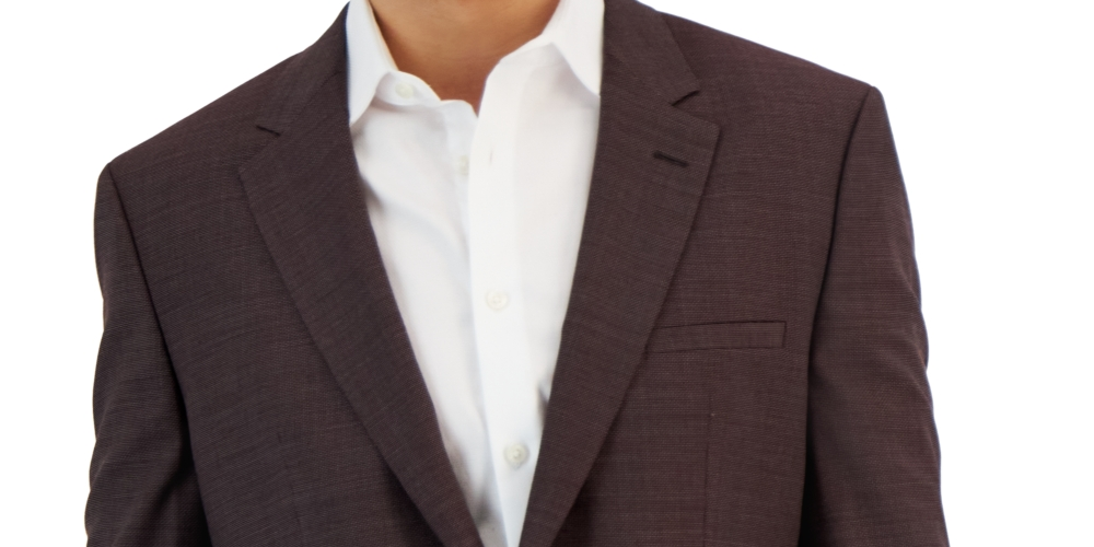 Hugo Boss Men's Modern Fit Super Flex Suit Jacket Red Size 36