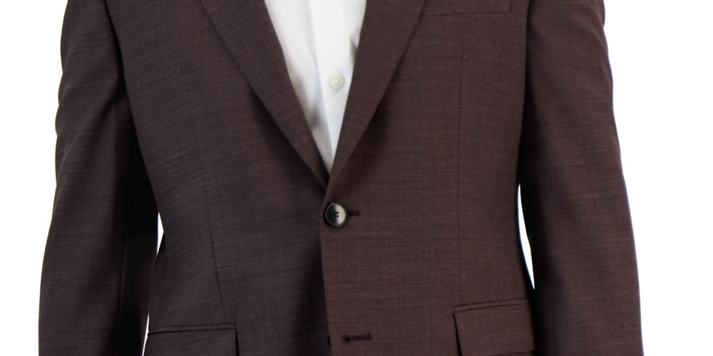 Hugo Boss Men's Modern Fit Super Flex Suit Jacket Red Size 36