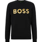 Hugo Boss Men's Cotton Blend Contrast Logo Relaxed Fit Sweatshirt Black Size Large
