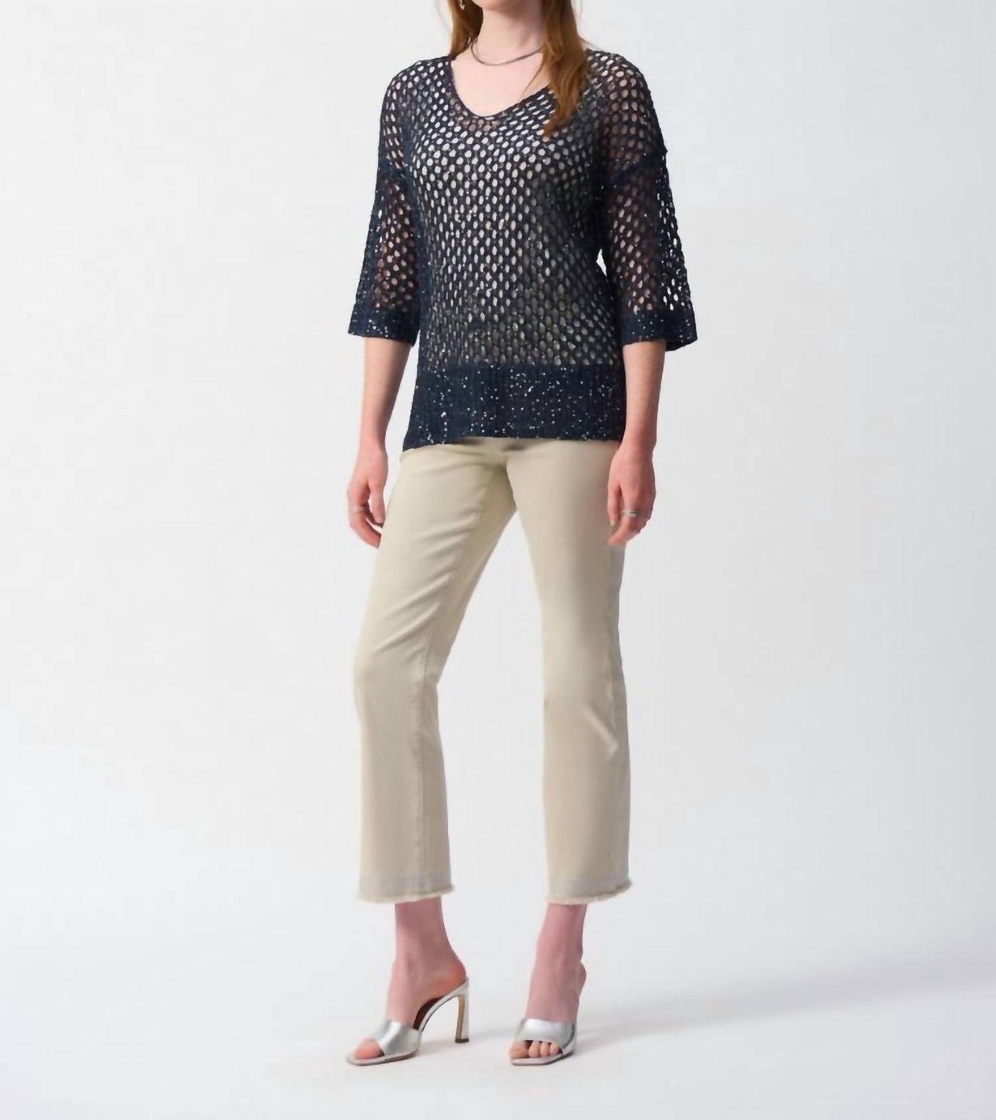Joseph Ribkoff - Open Stitch With Sequins Sweater