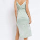 Le Lis - Bust wrapped and tie satin midi dress