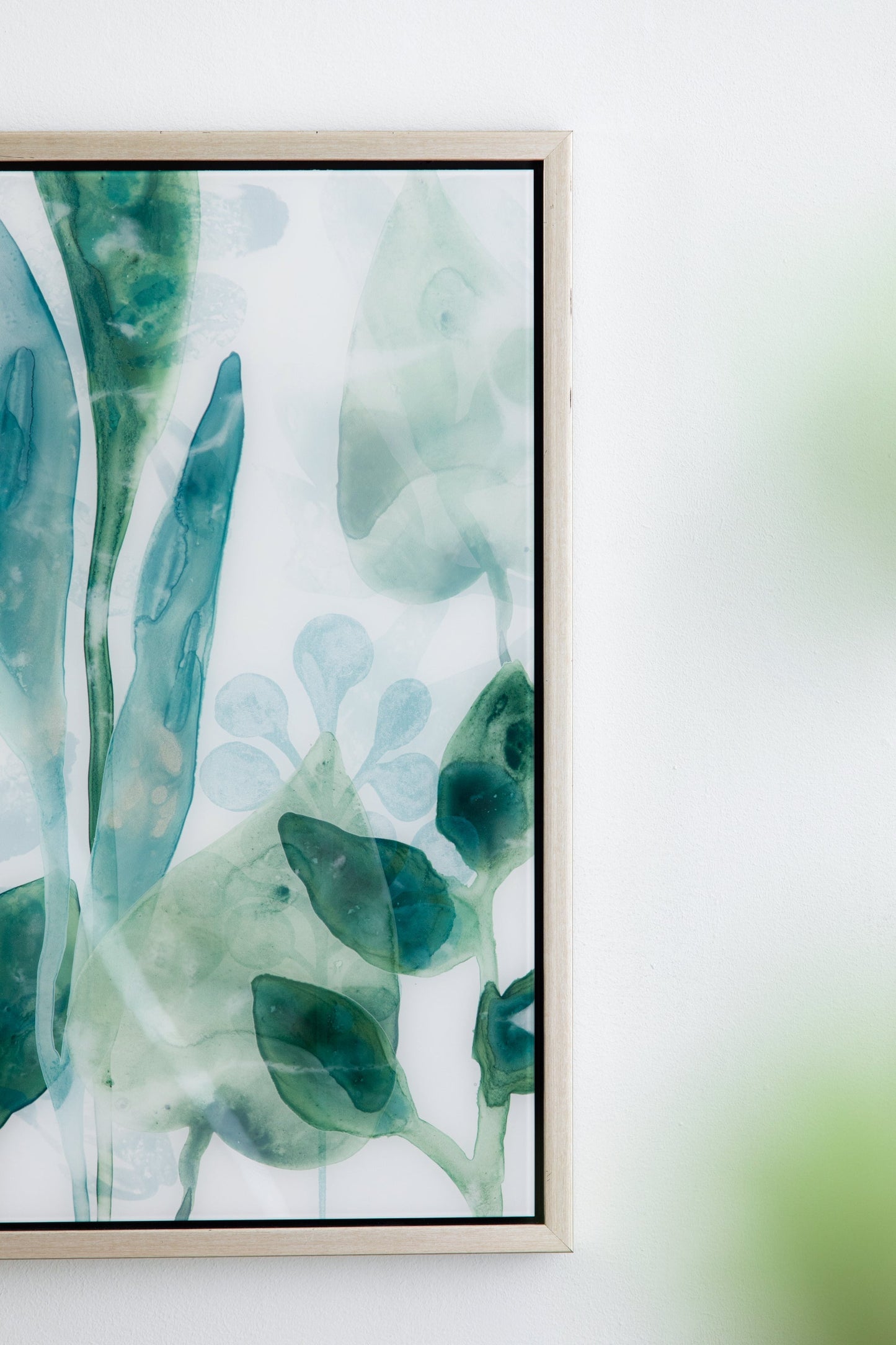 Sylvan Serenity™ — Set of 2 Blue & Green Leaf Acrylic Prints