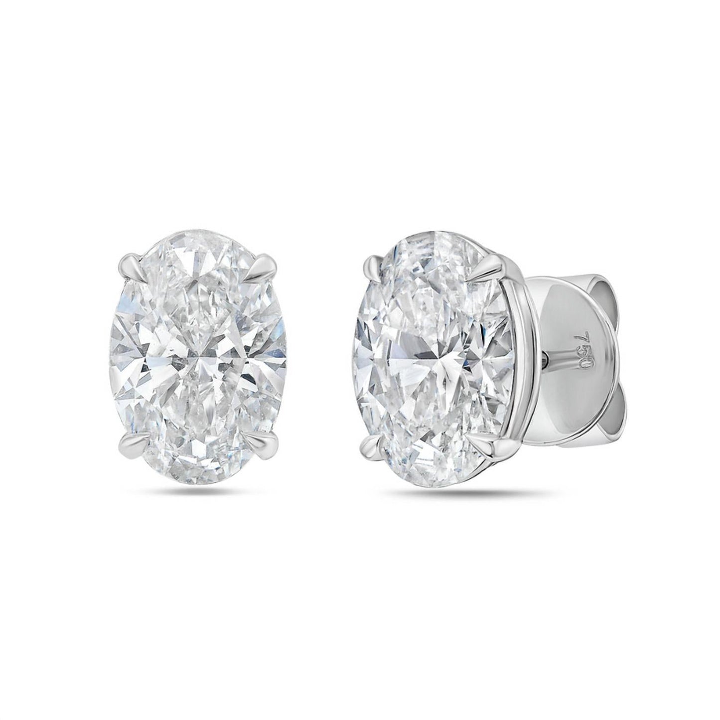 Diana M Jewels - 10.00 Cts Lab Grown Oval Cut Stud Earrings