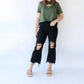 Wholesale Fashion Square - Cutout Neck Short Sleeve Tee