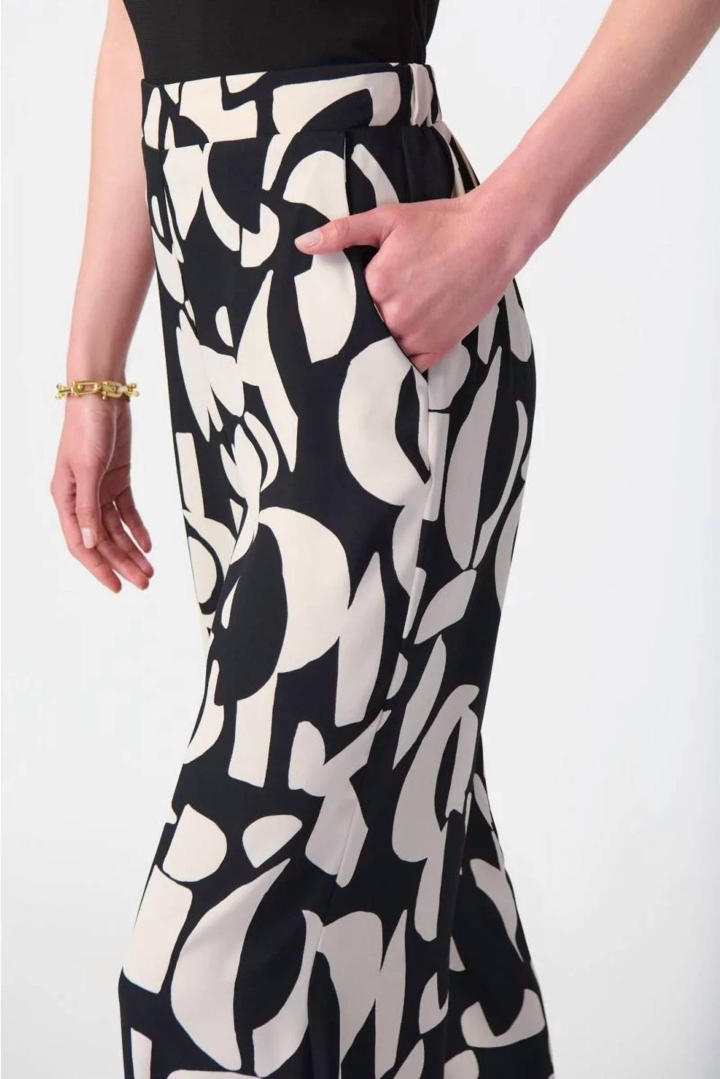 Joseph Ribkoff - Abstract Print Wide-Leg Pants