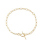 Eklexic - Women's Knot Toggle Paperclip Chain Bracelet