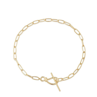 Eklexic - Women's Knot Toggle Paperclip Chain Bracelet