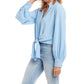 Karen Kane - Long Sleeve Tie-Front Top