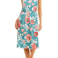 Adrianna Papell - Short Sleeve Tie Back Floral Jersey Dress