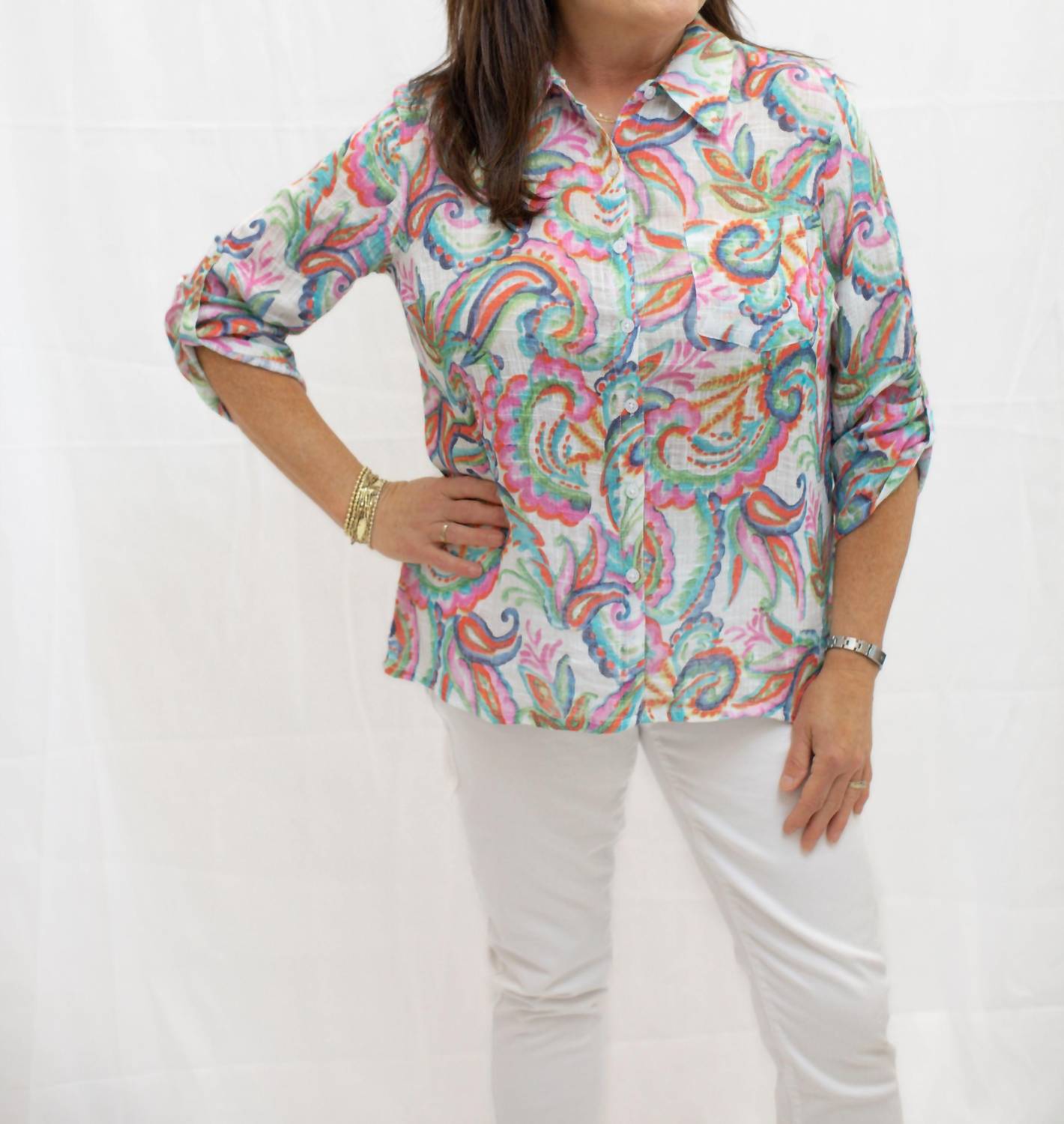 Charlie B - Women's Gauze Printed Top