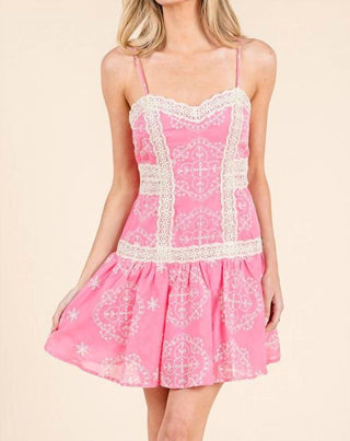 Baby Pink - Finley Embroidered Mini Dress