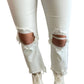 Risen - High-Rise Straight Distressed Jeans