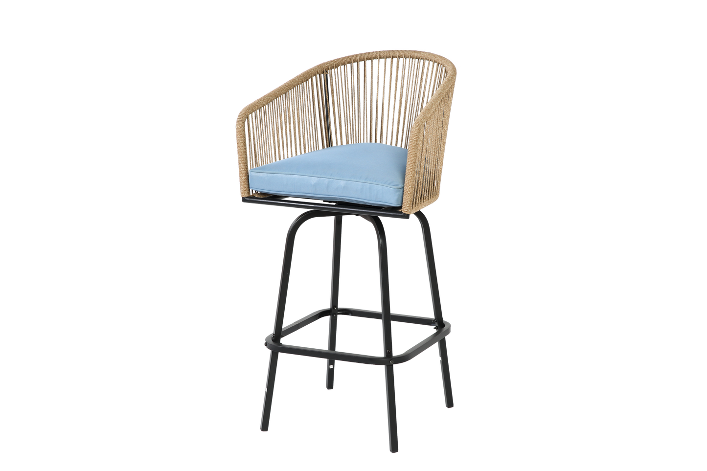 Outdoor Bar Stools Set of 4 with Armrests and Backrest