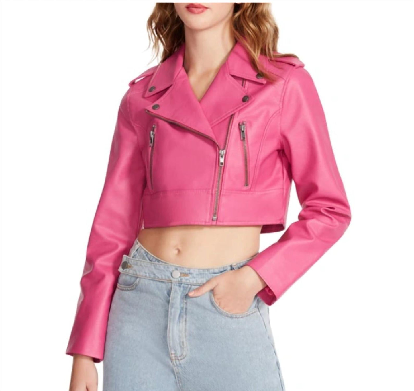 Steve Madden - Molly Crop Leather Moto Jacket