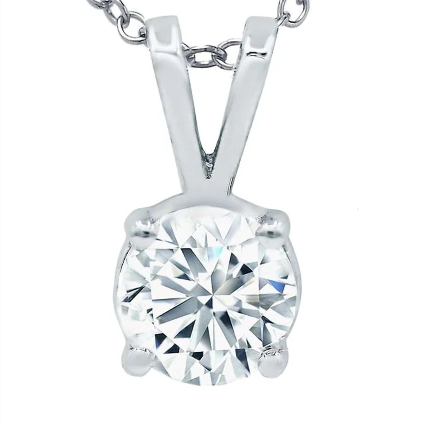 Diana M Jewels - 14kt 1.00 Ct Lab Grown Diamond Solitaire Pendant Necklace With 16" Chain