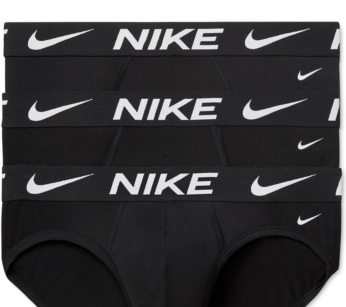 Nike Men's 3 Pack Dri Fit Essential Micro Stretch Briefs Black Size Medium