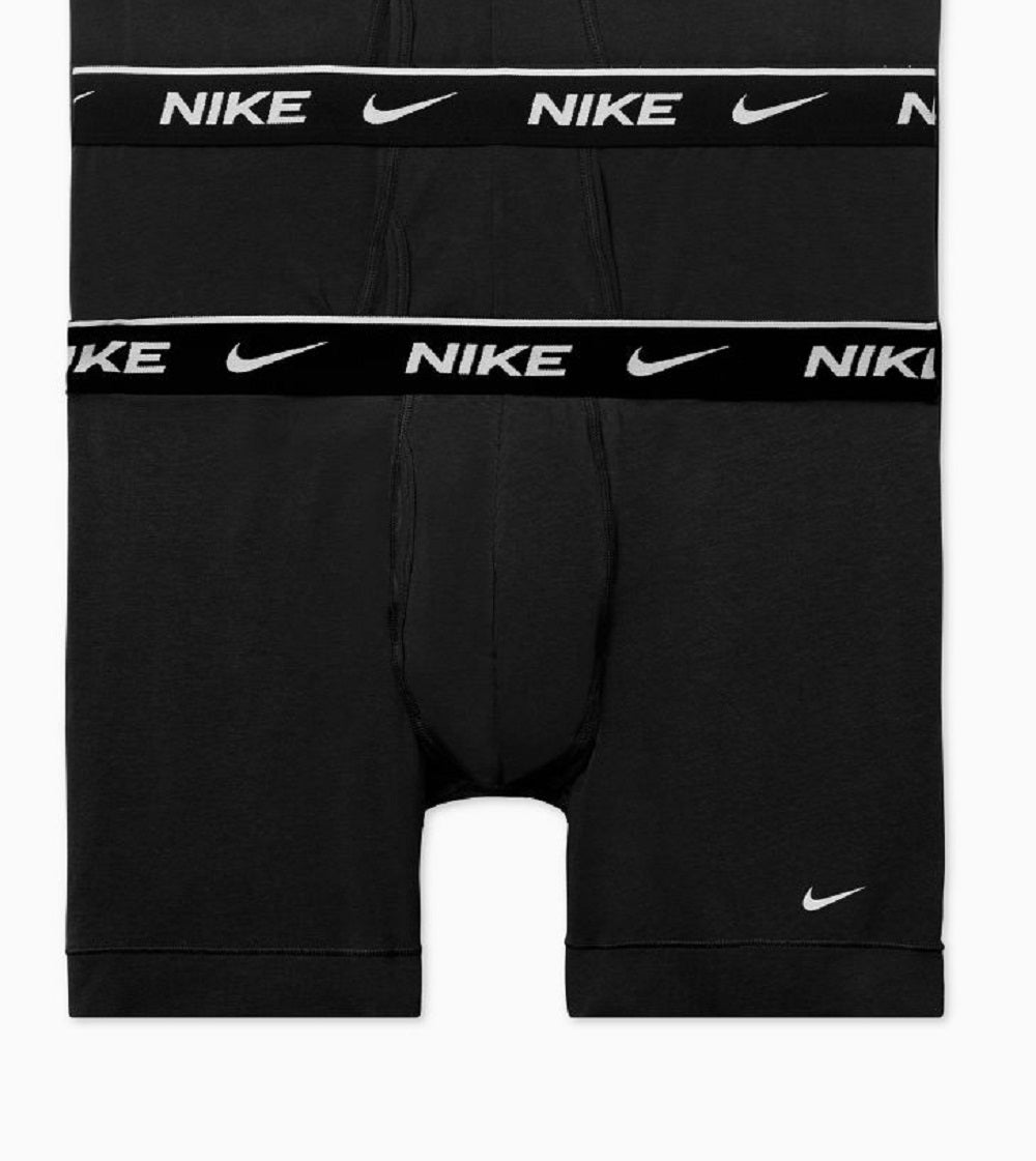 Nike Men's Dri Fit Essential 3 Pack Stretch Cotton Boxer Briefs Black Size X-Large
