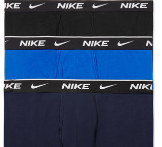 Nike Men's 3 Pk Dri Fit Essential Cotton Stretch Boxer Briefs Blue Size Medium