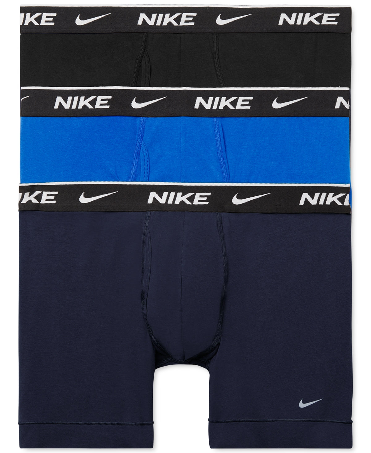 Nike Men's 3 Pk Dri Fit Essential Cotton Stretch Boxer Briefs Blue Size Medium