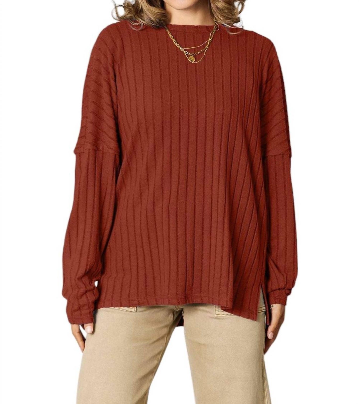 Basic Bae - Sophisticated Ribbed Knit Top