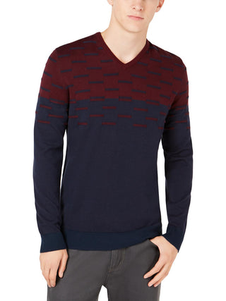 Alfani Men's Colorblocked Dash Sweater Red Size Medium