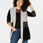 Charter Club Women's Pure Cashmere Colorblocked Cardigan Gray Size X-Large