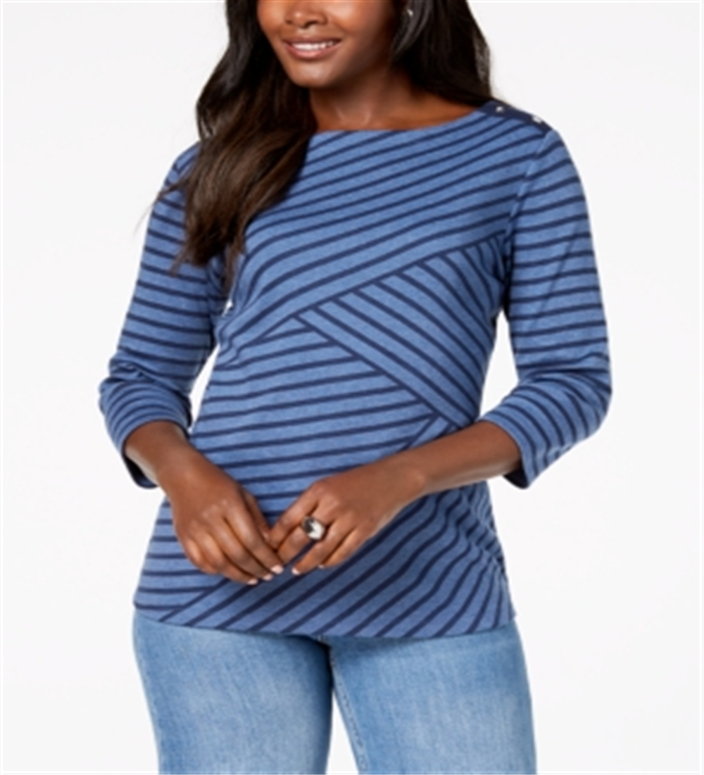 Karen Scott Women's Moore Leopard Print Chemise Blue Size X-Large