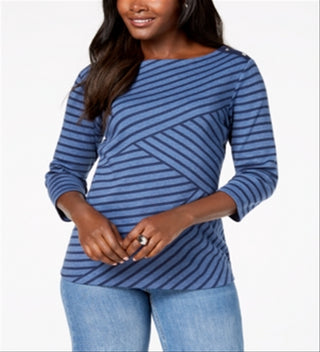 Karen Scott Women's Moore Leopard Print Chemise Blue Size X-Large