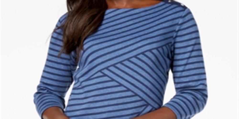 Karen Scott Women's Moore Leopard Print Chemise Blue Size X-Large