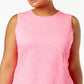 ID Ideology Women's Keyhole Back Tank Top Pink Size 2X