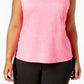 ID Ideology Women's Keyhole Back Tank Top Pink Size 2X