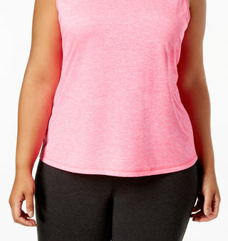 ID Ideology Women's Keyhole Back Tank Top Pink Size 2X