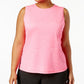 ID Ideology Women's Keyhole Back Tank Top Pink Size 2X