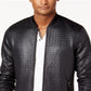 INC International Concepts Men's Basket Weave Zip Bomber Jacket Black Size Large