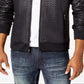 INC International Concepts Men's Basket Weave Zip Bomber Jacket Black Size Large